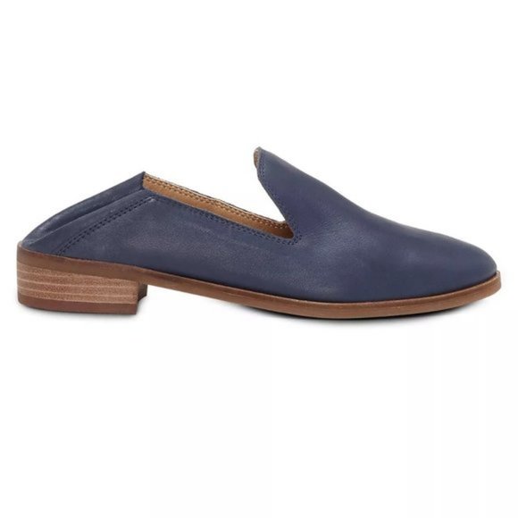 Lucky Brand Cahill Leather Loafer Flats Slip On Mule Sandals Fold Down Back Heel - Picture 4 of 15